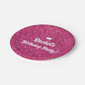 ホットピンクドール招待状、ファッションドールパーティー ペーパープレート (アングル)