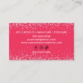 ホットピンクネイルアーティスト用名刺グリッター 名刺 (裏面)