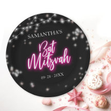 ホットピンクネオンをテーマにしたバルミツワー