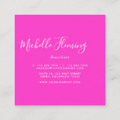 ホットピンクネオングリッタースクエアビジネスカード スクエア名刺 (裏面)