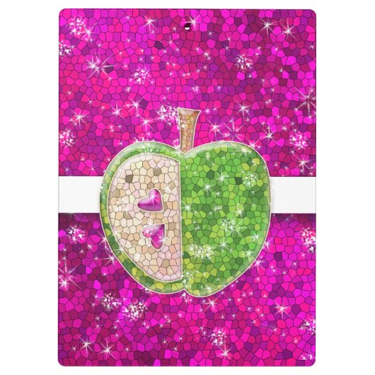 ホットピンクネオングリーン先生Apple教室の名前 クリップボード (裏面)