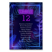 ホットピンクネオングローパーティーエスコートテーブル番号 テーブルナンバー (裏面)