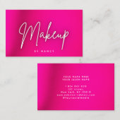 ホットピンクネオンメイクアップアーティスト 名刺 (正面/裏面)