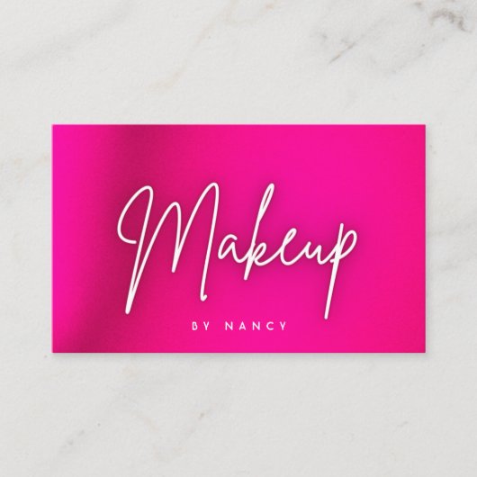 ホットピンクネオンメイクアップアーティスト 名刺 (正面)