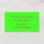 ホットピンクネオン結婚グリーンイベントプランナーカラフル 名刺 (裏面)