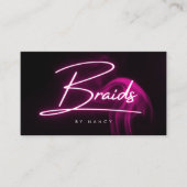 ホットピンクネオン&スモークブライド手書きスクリプト 名刺 (正面)