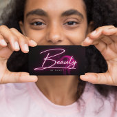 ホットピンクネオン&スモーク美しいサロンスクリプト 名刺