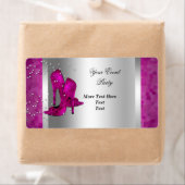 ホットピンクハイヒールシューズシルバーイベントパーティー ラベル (インサイチュ)