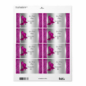 ホットピンクハイヒールシューズシルバーイベントパーティー ラベル (フルシート)