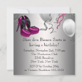 ホットピンクハイヒールシューズ誕生日パーティー 招待状 (裏面)