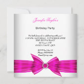 ホットピンクハイヒールシューバースデーパーティー 招待状 (裏面)