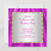 ホットピンクハイヒールシルバーウィメンズバースデーパーティー 招待状 (裏面)