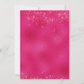 ホットピンクハイヒールスティレットグリッター40th誕生日 招待状 (裏面)