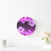 ホットピンクハイビスカス      ラウンド壁時計 (ホーム)