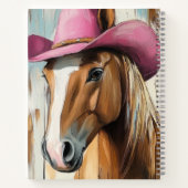 ホットピンクハットホースカスタムガールズウェスタン ノートブック (裏面)