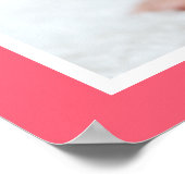 ホットピンクハッピーバースデーパーティー写真名日付 ポスター (角)