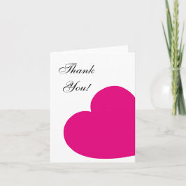 ホットピンクハートありがとう サンキューカード