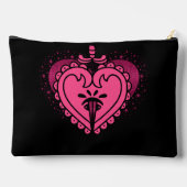 ホットピンクハートおもしろい ガーリー アクセサリーポーチ (裏面)