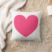 ホットピンクハートと水玉模様パターン枕 クッション (ブランケット)