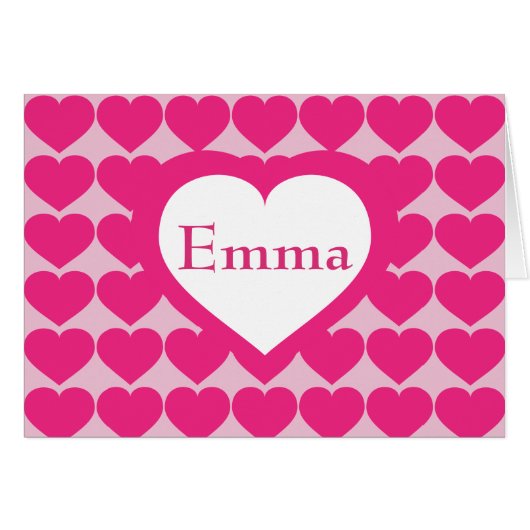 ホットピンクハートパターパーソナライズされたン – ハート (正面横)