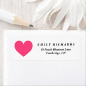 ホットピンクハートミニマル住所 シール (インサイチュ)