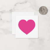 ホットピンクハートラブノートスウィートモダン ノートカード (正面/裏面インサイチュ)