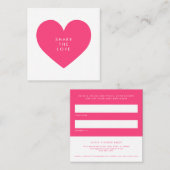 ホットピンクハート共有ラブレファレンスカード 紹介カード (正面/裏面)