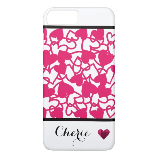 ホットピンクハート型携帯ケース Case-Mate iPhoneケース (裏面)