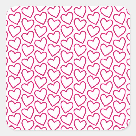 ホットピンクハート スクエアシール (正面)