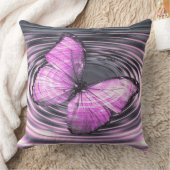 ホットピンクバタフライリップル クッション (ブランケット)