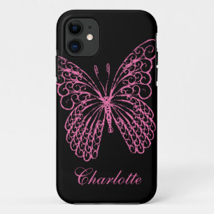 ホットピンクバタフライiPhone 5Case-MateKollyThere iPhone 11 ケース