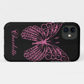 ホットピンクバタフライiPhone 5Case-MateKollyThere Case-Mate iPhoneケース (裏面(横))