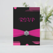 ホットピンクバブルキンセアニェラ15誕生日RSVP 出欠カード (スタンド正面)