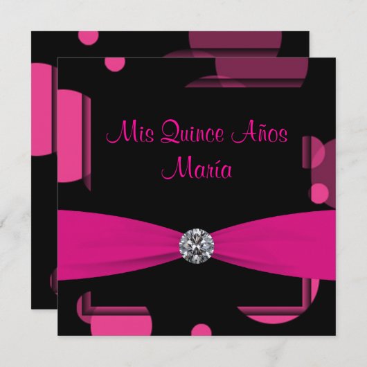 ホットピンクバブルキンセアニェラ 招待状 (正面/裏面)