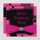 ホットピンクバブル熱ピンクバチェロレッテ 招待状 (正面/裏面)
