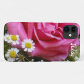 ホットピンクバラとホワイトデイジー写真 Case-Mate iPhoneケース (裏面(横))