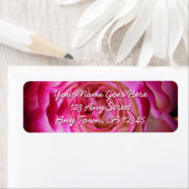 ホットピンクバラの花の写真のスクリプトのカスタムアドレス ラベル (インサイチュ)