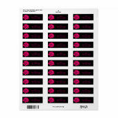 ホットピンクバラオンブラック住所 シール (フルシート)