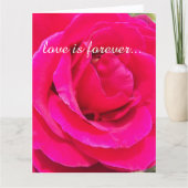 ホットピンクバラパーソナライズされた結婚提案 カード (正面)