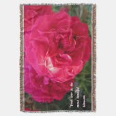 ホットピンクバラパーソナライズされた – 母の日 スローブランケット (正面縦)