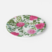 ホットピンクバラビューティ結婚ーズ ペーパープレート (アングル)