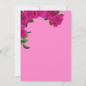 ホットピンクバラブラック&金ゴールドエレガントキンセアニェラ 招待状 (裏面)