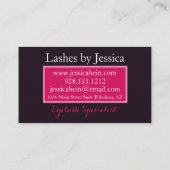 ホットピンクバラモノグラムスタイリッシュスクリプトサロン 名刺 (裏面)