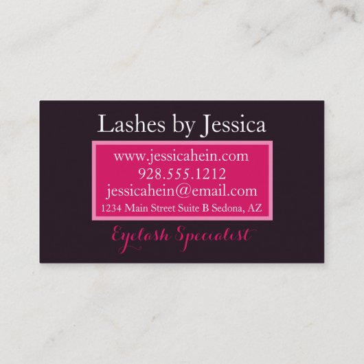 ホットピンクバラモノグラムスタイリッシュスクリプトサロン 名刺 (裏面)