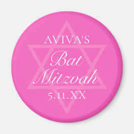 ホットピンクバルミツワーパーティースター・オブ・デイビッド マグネット
