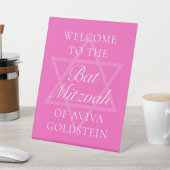 ホットピンクバルミツワーパーティースター・オブ・デイビッド 台座サイン (インサイチュ)