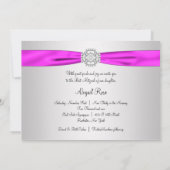 ホットピンクバルミツワー 招待状 (裏面)