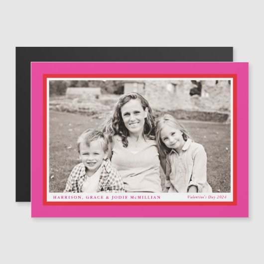 ホットピンクバレンタインデーのフォトフレーム (正面/裏面)