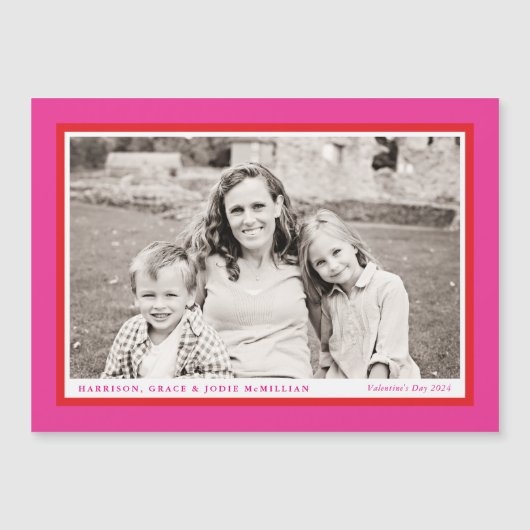 ホットピンクバレンタインデーのフォトフレーム (正面)