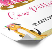 ホットピンクバーンファームバースデーパーティーサイン ポスター (角)